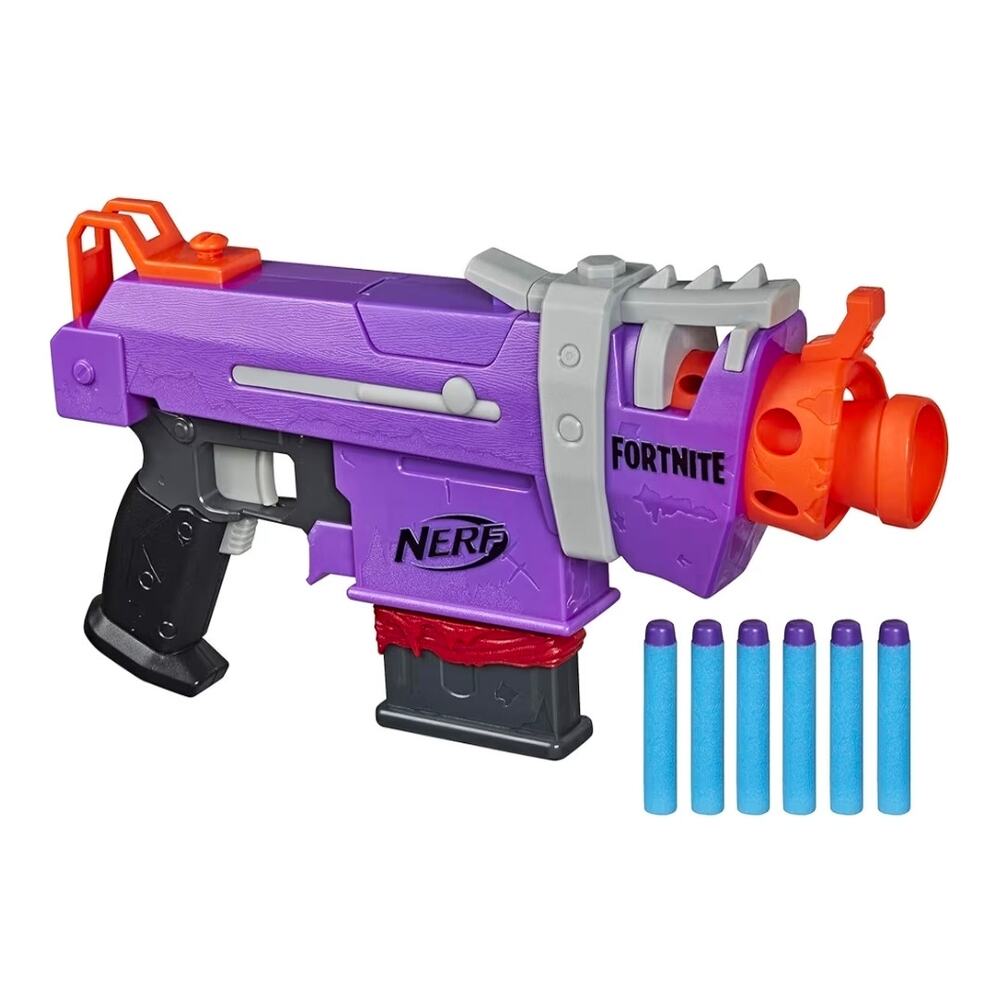 Nerf Fortnite SMG-E Blaster Motorized Dart Blasting Official Elite Darts & Clip